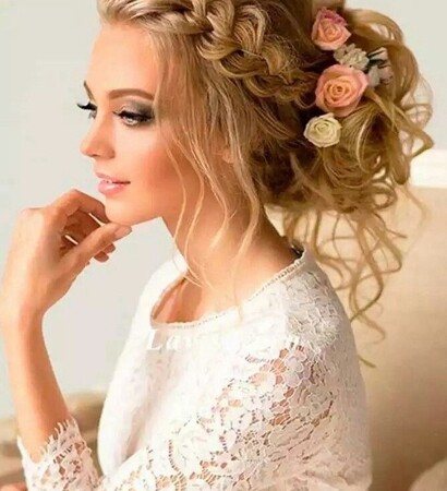 hair styles, flowers and hair
