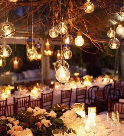 rustic, lights and cozy