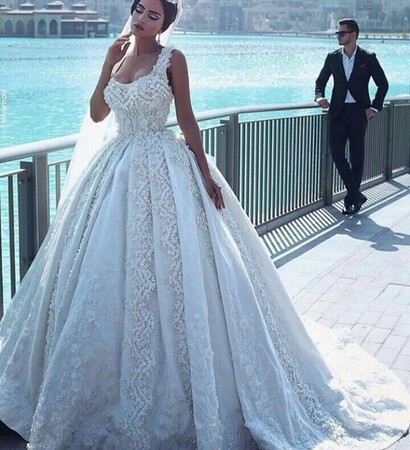 dress, wedding dress and girl