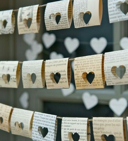 bunting, old and books