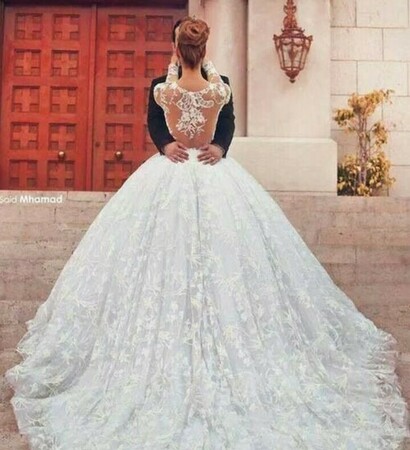 long, dress and white