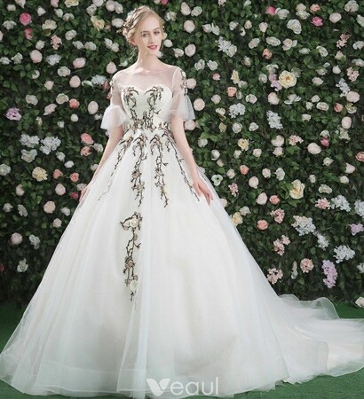 wedding dresses, flower and ivory