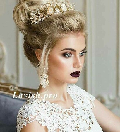 wedding look, glamorous and stylish hairstyle