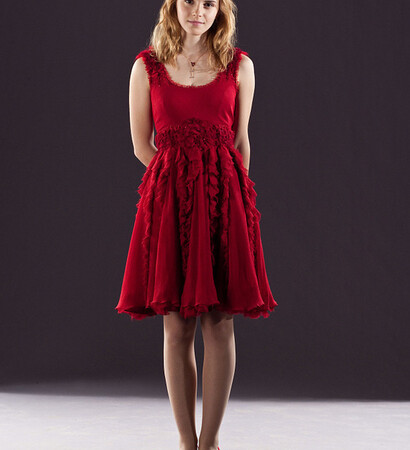 hp, red dress and magic