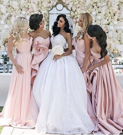 wedding dress, rose wall and flower