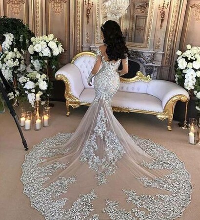 beauty, hair and wedding dress