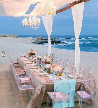 lights, ocean and sand