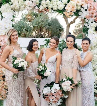 bridal party, hair and fashion