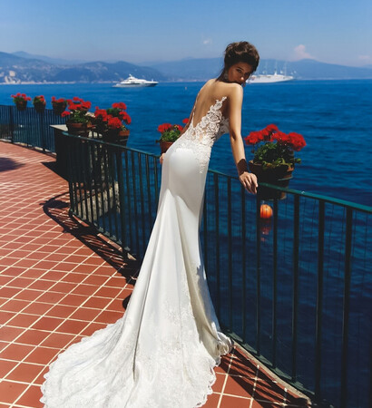 white, bridal dress and embellishment