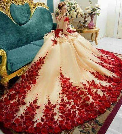 white&red, huge and dress