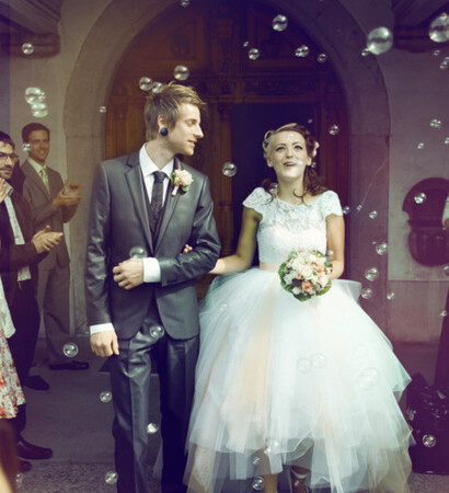 wedding dresses, bubbles and love