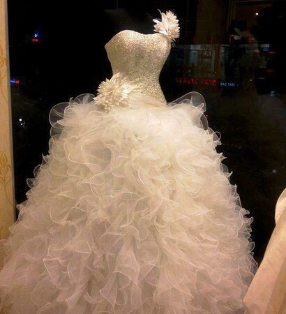 dress, wedding dress and elegance