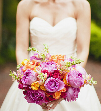 orange, purple and bouquet