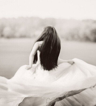 wedding dress, woman and nature