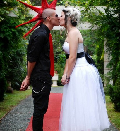 wedding dress, punk rock wedding and dress