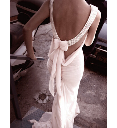 dress, wedding dress and backless