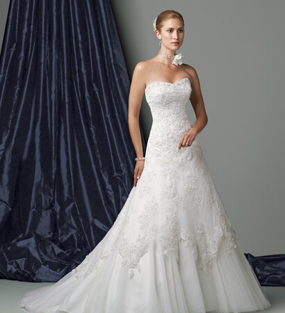 white, layered and ball gown
