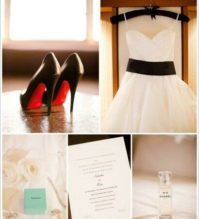 parfume, dress and shoes