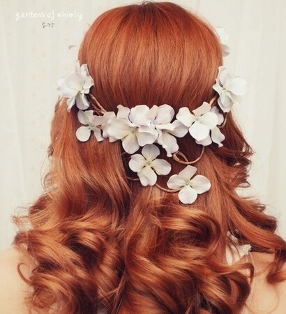 redhair, ginger and flowers hair