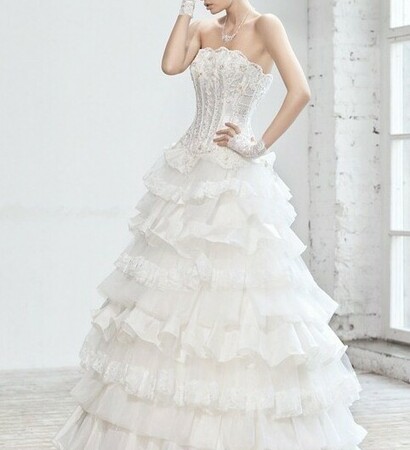 flowers, ball gown and corset