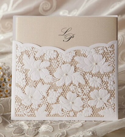 weddbook, invitation and pearl