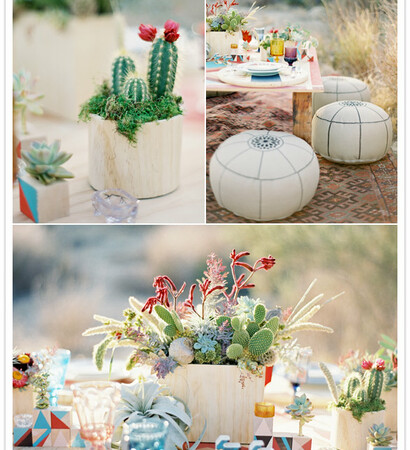 desert colors, flowers and decor