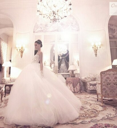 wedding dress, dress and model