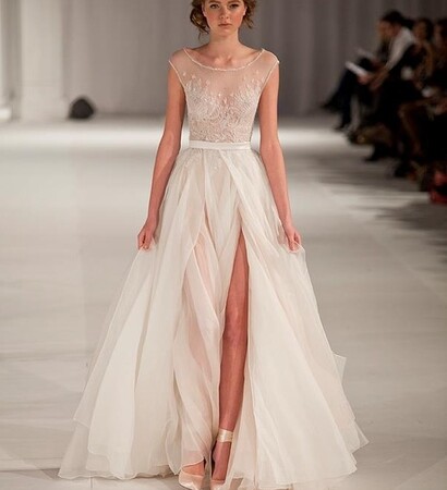 runway, gown and wedding dress