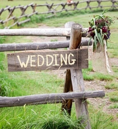 wood wedding sign