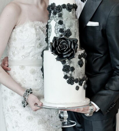 white, cake and black