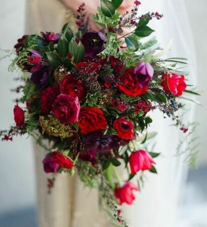 fashion, roses and bouquet