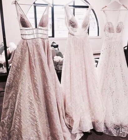 dresses, rose gold and modern