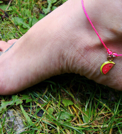 watermelon anklet, etsy and hippie summer anklet