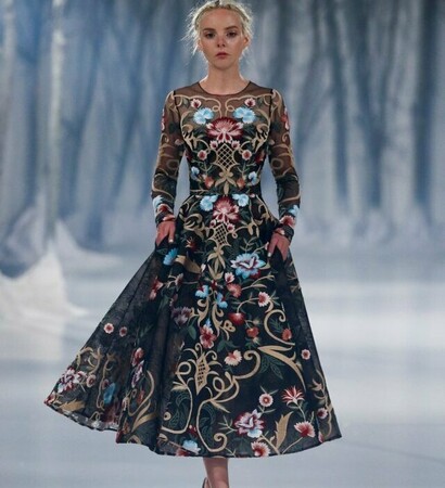 Couture, lookbook and flowers