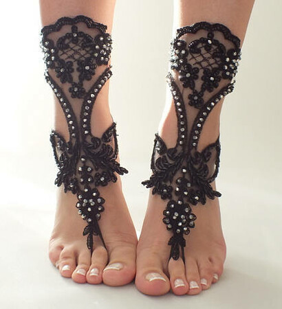 beach wedding, unique sandals and gothic sandles