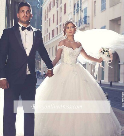 bridal, off-the-shoulder and wedding dress