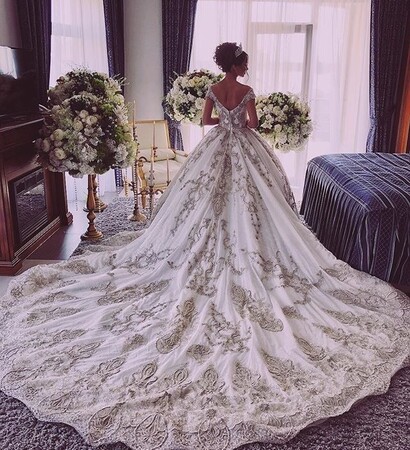 glamour, design and wedding dress