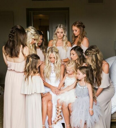 praying, dresses and white