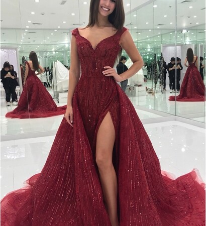 party, dress and red