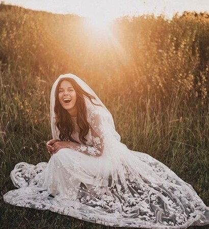 veil, happy and bride