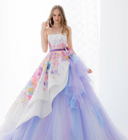 purple, makeup goals and wedding dress