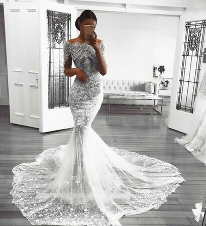 fashion, wedding dress and white