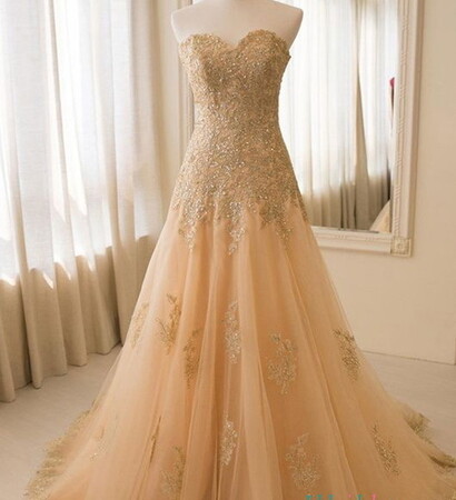 inspired wedding dress, colored bridal dress and gold wedding gowns
