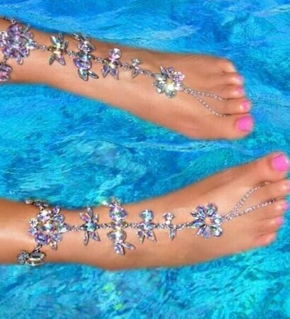 boho chic, beach wedding and feet