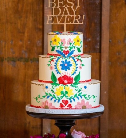 mexican, embroidery and cake