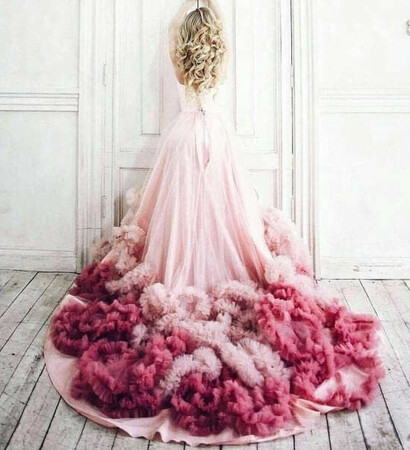 color wedding dress, dress and fashion