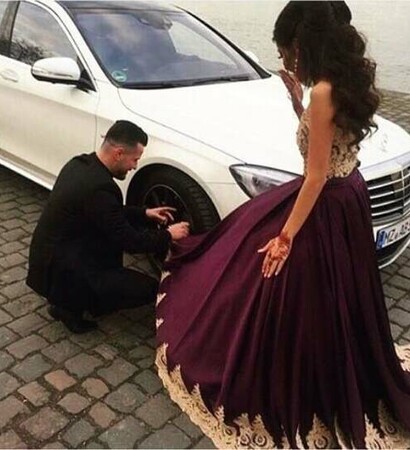 couple, henna and dress