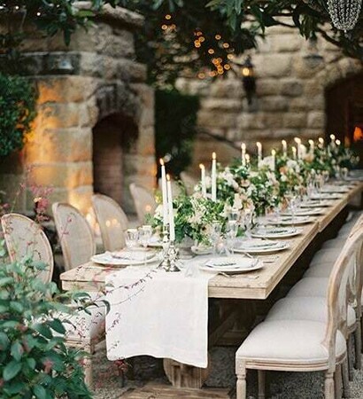 wedding reception, candles and flowers