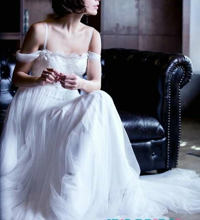 weddinginspo, tulle beach bridal dress and weddingdressesshop