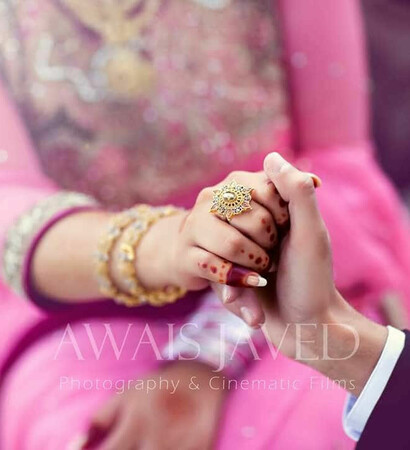 holding hands, south asian and muslim bride